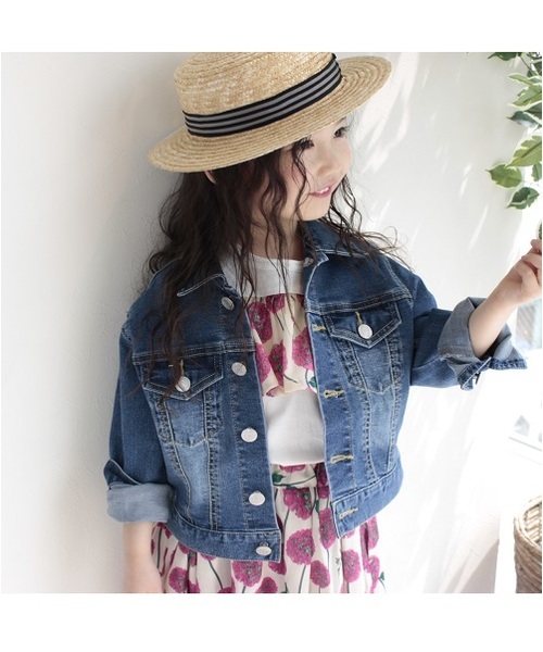 L.COPECK（エルコペック）の「[100-160]ハイストレッチデニム　Gジャン（デニムジャケット・キッズ・ブルー/ホワイト/ブラック/カーキ/マスタード・100cm/110cm/120cm/130cm/140cm/150cm/160cm）」の12枚目の写真