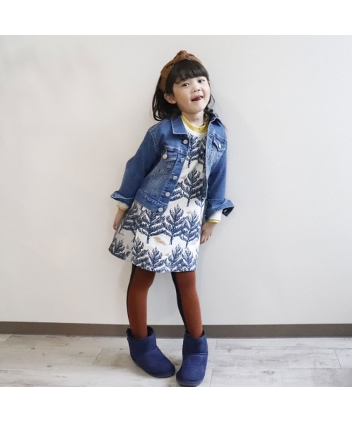 L.COPECK（エルコペック）の「[100-160]ハイストレッチデニム　Gジャン（デニムジャケット・キッズ・ブルー/ホワイト/ブラック/カーキ/マスタード・100cm/110cm/120cm/130cm/140cm/150cm/160cm）」の16枚目の写真