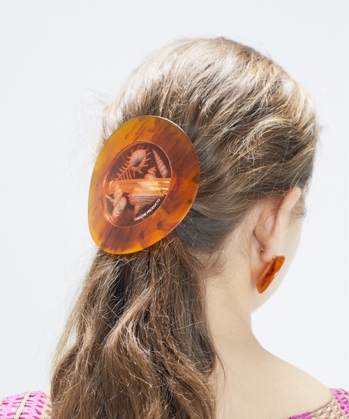 THEATRE PRODUCTS(シアタープロダクツ)の「ハンドメイドシェル バレッタ(バレッタ/ヘアクリップ)」|オレンジ
