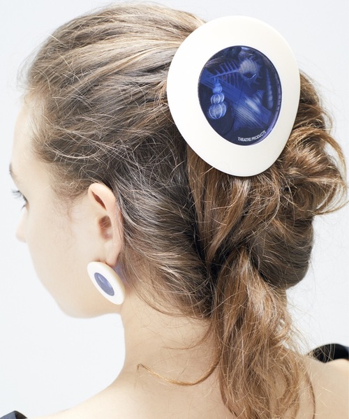 THEATRE PRODUCTS(シアタープロダクツ)の「ハンドメイドシェル バレッタ(バレッタ/ヘアクリップ)」|ブルー