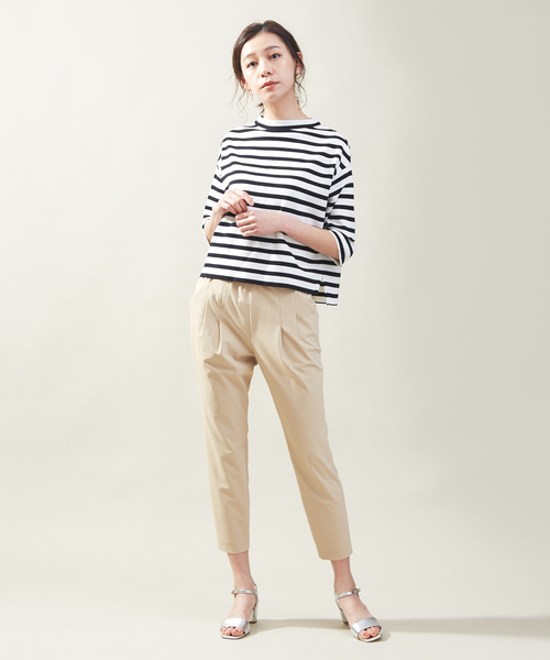 2WAYストレッチタックパンツ（8.5分丈）（その他パンツ）｜qualite