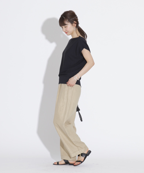 1er Arrondissement リネン ヘリンボーンバックイージーパンツ 1er Arrondissement（プルミエアロンディスモン）の「リネン
