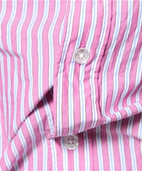 BEAMS BOY(ビームスボーイ)の「○BEAMS BOY / ストライプ ラウンド クレリック シャツ(シャツ/ブラウス・レディース・ピンク/グリーン・0/1)」の10枚目の写真