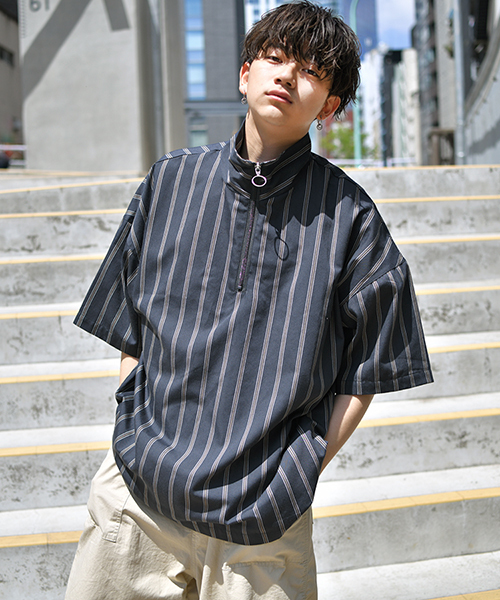 kutir（クティール）の「【ビッグシルエット】ハーフジッププルオーバー（シャツ/ブラウス・メンズ・ベージュ系その他/ホワイト系その他/ブラック/ブルー系その他/ブラウン系その他/ネイビー・MEDIUM/LARGE）」の6枚目の写真