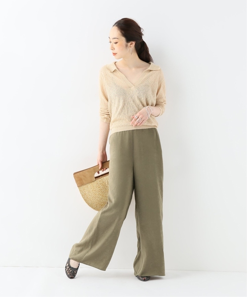 CITYSHOP（シティーショップ）の「ヴィンテージサテンフレアパンツ（その他パンツ・レディース・カーキ/ベージュ・FREE）」の5枚目の写真