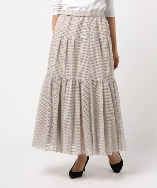 美品snidelスナイデル チェック柄シアースカート 