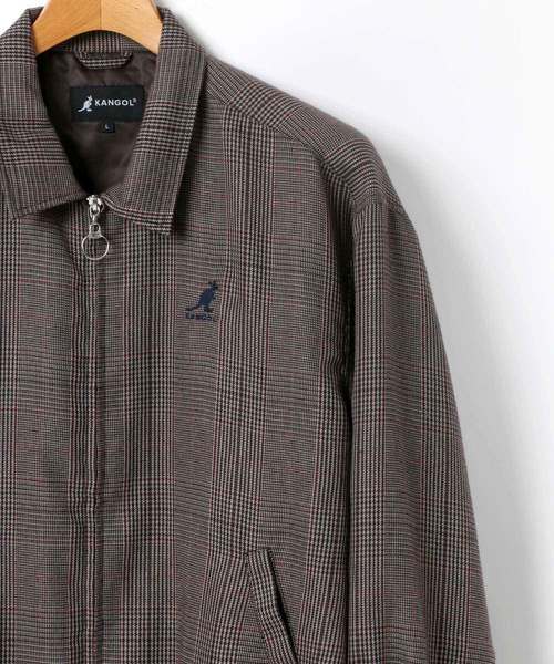 KANGOL（カンゴール）の「KANGOL/カンゴール オーバーサイズ チェック スイングトップ ブルゾン（ブルゾン・メンズ・ブラウン/グレー・M/L）」の4枚目の写真