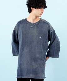 KANGOL | ＫＡＮＧＯＬ別注 カンゴール 半袖 ビッグシルエット Tシャツ カットデニム(Tシャツ/カットソー)