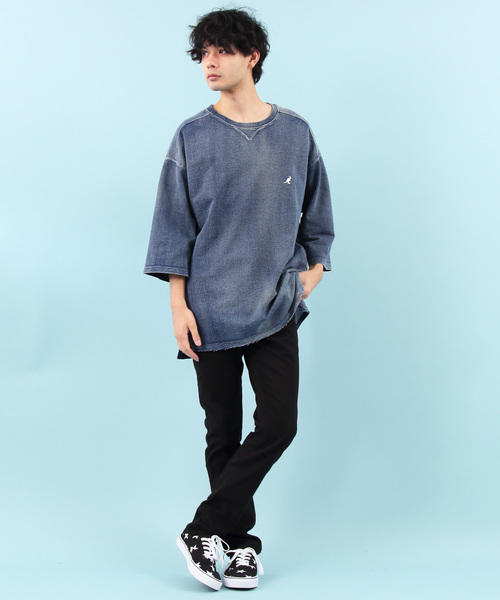 KANGOL（カンゴール）の「【別注】KANGOL×８(eight) コラボビッグシルエット半袖Tシャツ（Tシャツ/カットソー・メンズ・ライトインディゴブルー/ダークインディゴブルー・FREE）」の5枚目の写真