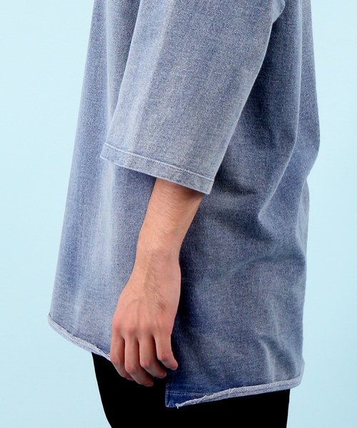 KANGOL（カンゴール）の「【別注】KANGOL×８(eight) コラボビッグシルエット半袖Tシャツ（Tシャツ/カットソー・メンズ・ライトインディゴブルー/ダークインディゴブルー・FREE）」の17枚目の写真