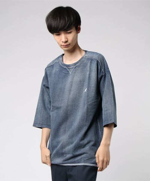 KANGOL（カンゴール）の「【別注】KANGOL×８(eight) コラボビッグシルエット半袖Tシャツ（Tシャツ/カットソー・メンズ・ライトインディゴブルー/ダークインディゴブルー・FREE）」の22枚目の写真