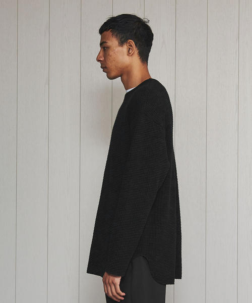 H　BEAUTY&YOUTH UNITED ARROWS（エイチビューティーアンドユースユナイテッドアローズ）の「＜H＞HEAVY THERMAL CREW NECK PULLOVER/カットソー（Tシャツ/カットソー・メンズ・ブラック/オフホワイト・LARGE/MEDIUM/SMALL）」の14枚目の写真