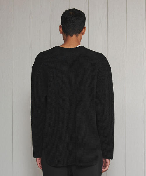 H　BEAUTY&YOUTH UNITED ARROWS（エイチビューティーアンドユースユナイテッドアローズ）の「＜H＞HEAVY THERMAL CREW NECK PULLOVER/カットソー（Tシャツ/カットソー・メンズ・ブラック/オフホワイト・LARGE/MEDIUM/SMALL）」の13枚目の写真
