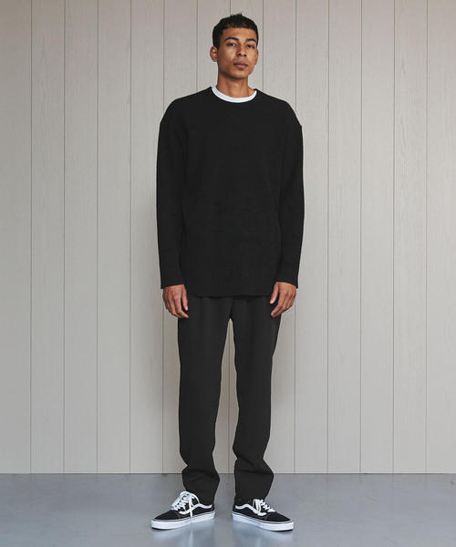 H　BEAUTY&YOUTH UNITED ARROWS（エイチビューティーアンドユースユナイテッドアローズ）の「＜H＞HEAVY THERMAL CREW NECK PULLOVER/カットソー（Tシャツ/カットソー・メンズ・ブラック/オフホワイト・LARGE/MEDIUM/SMALL）」の9枚目の写真