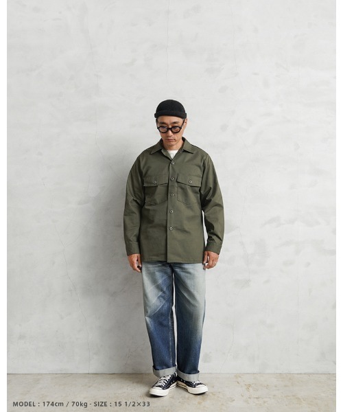 MILITARY(ミリタリー)の「米軍 OG-507 ユーティリティーシャツ(シャツ/ブラウス・メンズ・オリーブ・M/L/14 1/2)」の19枚目の写真