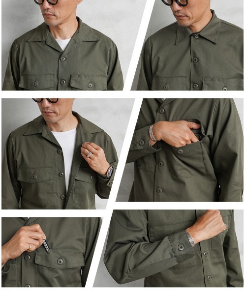 MILITARY(ミリタリー)の「米軍 OG-507 ユーティリティーシャツ(シャツ/ブラウス・メンズ・オリーブ・M/L/14 1/2)」の13枚目の写真