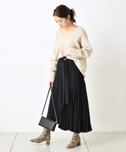 DouDou（ドゥドゥ）の「プリーツ切替スカート2（スカート・レディース・ブラック/ブラウン/バイオレット/ベージュ・38/36）」の22枚目の写真