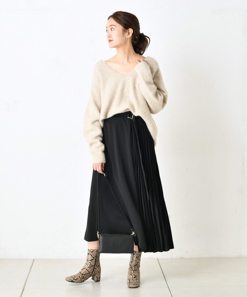 DouDou（ドゥドゥ）の「プリーツ切替スカート2（スカート・レディース・ブラック/ブラウン/バイオレット/ベージュ・38/36）」の21枚目の写真