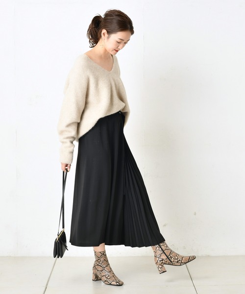 DouDou（ドゥドゥ）の「プリーツ切替スカート2（スカート・レディース・ブラック/ブラウン/バイオレット/ベージュ・38/36）」の20枚目の写真