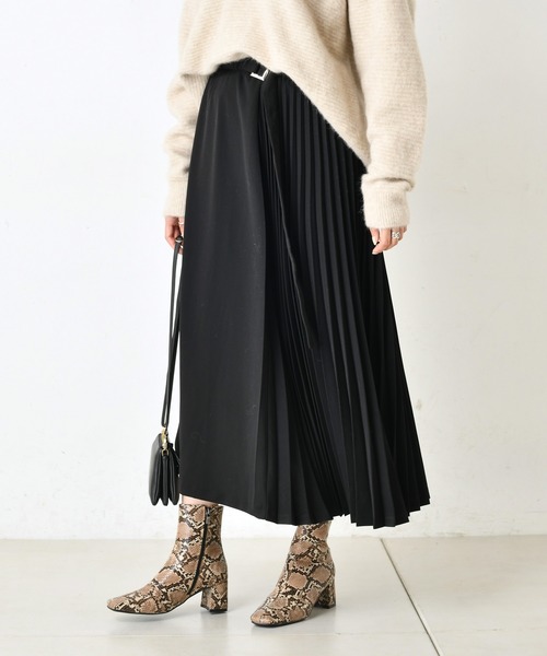 DouDou（ドゥドゥ）の「プリーツ切替スカート2（スカート・レディース・ブラック/ブラウン/バイオレット/ベージュ・38/36）」の19枚目の写真