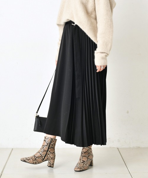 DouDou（ドゥドゥ）の「プリーツ切替スカート2（スカート・レディース・ブラック/ブラウン/バイオレット/ベージュ・38/36）」の18枚目の写真