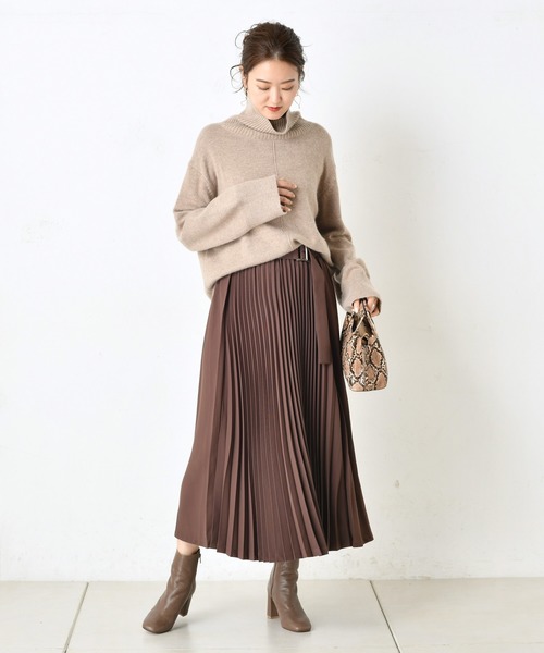 DouDou（ドゥドゥ）の「プリーツ切替スカート2（スカート・レディース・ブラック/ブラウン/バイオレット/ベージュ・38/36）」の16枚目の写真