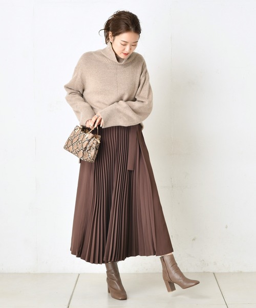 DouDou（ドゥドゥ）の「プリーツ切替スカート2（スカート・レディース・ブラック/ブラウン/バイオレット/ベージュ・38/36）」の15枚目の写真