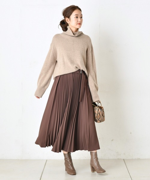 DouDou（ドゥドゥ）の「プリーツ切替スカート2（スカート・レディース・ブラック/ブラウン/バイオレット/ベージュ・38/36）」の14枚目の写真