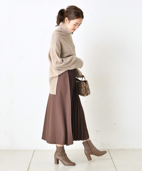 DouDou（ドゥドゥ）の「プリーツ切替スカート2（スカート・レディース・ブラック/ブラウン/バイオレット/ベージュ・38/36）」の13枚目の写真