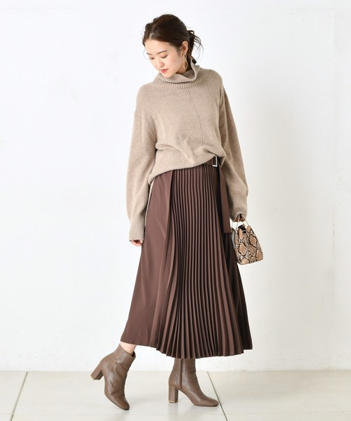 DouDou（ドゥドゥ）の「プリーツ切替スカート2（スカート・レディース・ブラック/ブラウン/バイオレット/ベージュ・38/36）」の12枚目の写真