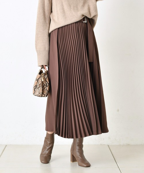 DouDou（ドゥドゥ）の「プリーツ切替スカート2（スカート・レディース・ブラック/ブラウン/バイオレット/ベージュ・38/36）」の10枚目の写真