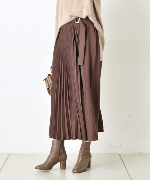 DouDou（ドゥドゥ）の「プリーツ切替スカート2（スカート・レディース・ブラック/ブラウン/バイオレット/ベージュ・38/36）」の9枚目の写真