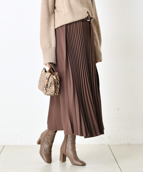 DouDou（ドゥドゥ）の「プリーツ切替スカート2（スカート・レディース・ブラック/ブラウン/バイオレット/ベージュ・38/36）」の8枚目の写真