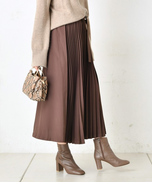 DouDou（ドゥドゥ）の「プリーツ切替スカート2（スカート・レディース・ブラック/ブラウン/バイオレット/ベージュ・38/36）」の7枚目の写真