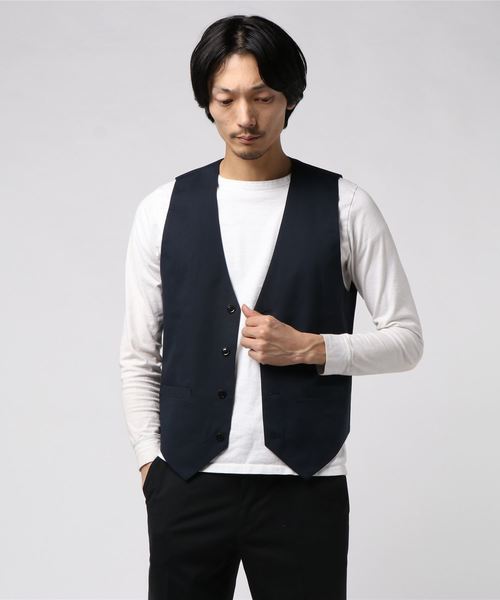 Beno(ビーノ)の「T/R ストレッチ / スタイリッシュ コンパクト ジレ(ベスト・メンズ・ブラック/ネイビー/グレー/グレー系その他2/グレー系その他・L/M/LL)」の5枚目の写真