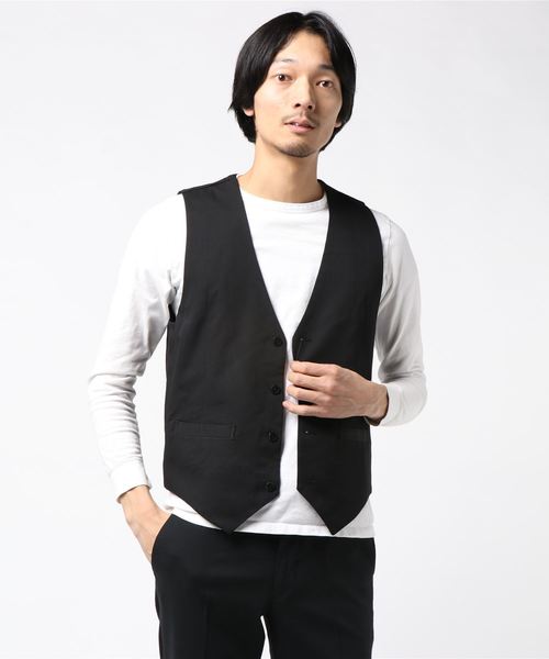 Beno(ビーノ)の「T/R ストレッチ / スタイリッシュ コンパクト ジレ(ベスト・メンズ・ブラック/ネイビー/グレー/グレー系その他2/グレー系その他・L/M/LL)」の2枚目の写真
