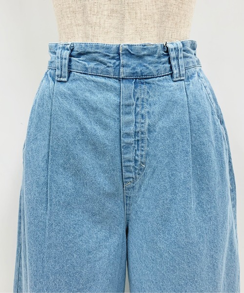 PICCIN(ピッチン)の「【WEB限定】ワンタックワイドデニムパンツ(デニムパンツ・レディース・ブルー/アイボリー・M)」の7枚目の写真
