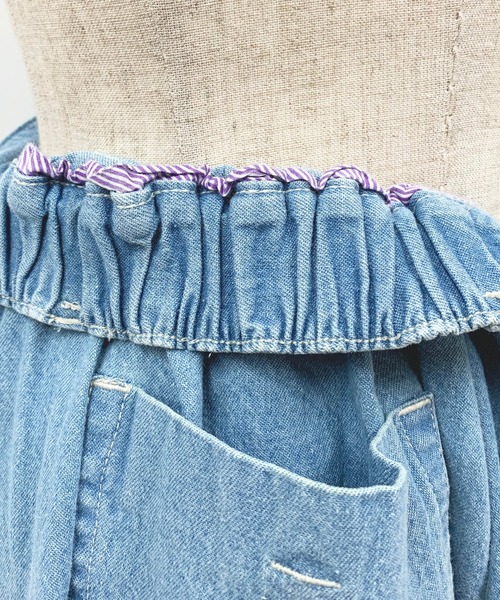 PICCIN(ピッチン)の「【WEB限定】ワンタックワイドデニムパンツ(デニムパンツ・レディース・ブルー/アイボリー・M)」の3枚目の写真