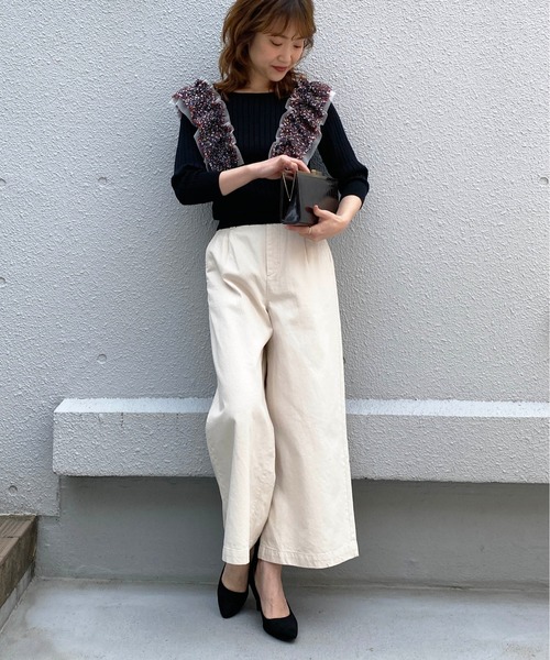 PICCIN(ピッチン)の「【WEB限定】ワンタックワイドデニムパンツ(デニムパンツ・レディース・ブルー/アイボリー・M)」の16枚目の写真