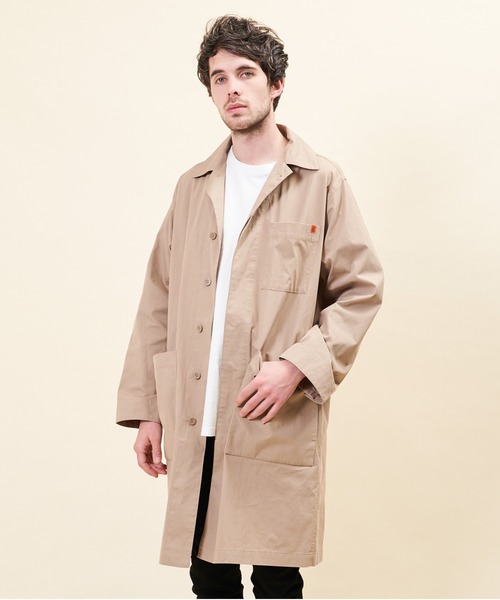 UNIVERSAL OVERALL（ユニバーサルオーバーオール）の「【UNIVERSAL OVERALL】 SUTEN COLLAR COAT / U2013503（ステンカラーコート・メンズ・ブラック/ベージュ/カーキ・SMALL/MEDIUM/LARGE）」の3枚目の写真