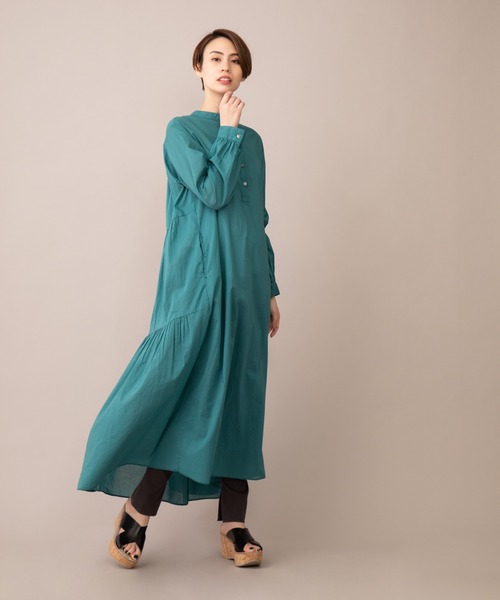 Munich(ミューニック)の「コットンローンバックティアードワンピース(リゾートマキシワンピース)(ワンピース・レディース・ブラック/グリーン/スモークピンク/ライトグレー・FREE)」の11枚目の写真