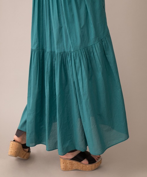 Munich(ミューニック)の「コットンローンバックティアードワンピース(リゾートマキシワンピース)(ワンピース・レディース・ブラック/グリーン/スモークピンク/ライトグレー・FREE)」の21枚目の写真