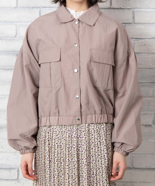 WEGO(ウィゴー)の「WEGO/ナイロンショートCPOシャツジャケット(ナイロンジャケット・レディース・ライトベージュ/サックスブルー・FREE)」の20枚目の写真