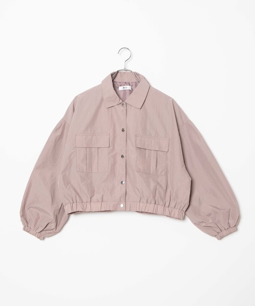 WEGO(ウィゴー)の「WEGO/ナイロンショートCPOシャツジャケット(ナイロンジャケット・レディース・ライトベージュ/サックスブルー・FREE)」の9枚目の写真