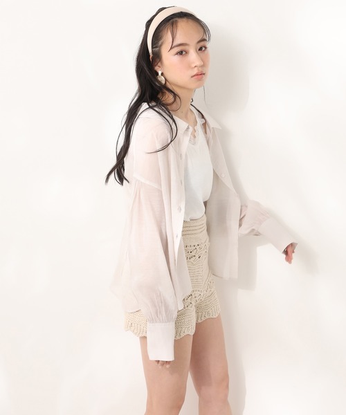 one after another NICE CLAUP（ワンアフターアナザーナイスクラップ）の「かぎ針ニットショートパンツ（その他パンツ・レディース・アイボリー/ブラック/ベージュ・FREE）」の5枚目の写真