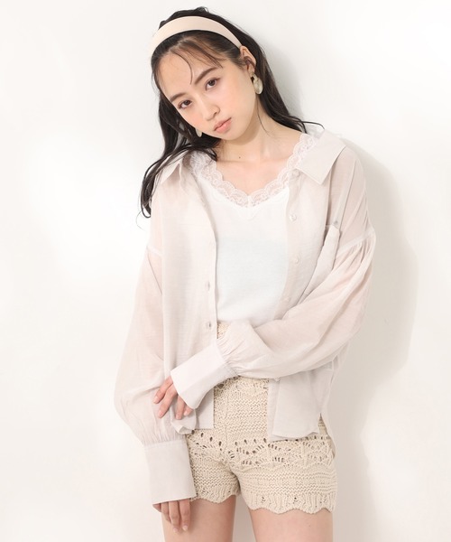 one after another NICE CLAUP（ワンアフターアナザーナイスクラップ）の「かぎ針ニットショートパンツ（その他パンツ・レディース・アイボリー/ブラック/ベージュ・FREE）」の4枚目の写真