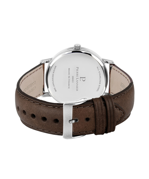 PIERRE LANNIER(ピエール・ラニエ)の「【PIERRELANNIER】マルチファンクション レザーベルトウォッチ P208G・P209F(アナログ腕時計・メンズ・ホワイト/ブラック・フリー)」の5枚目の写真