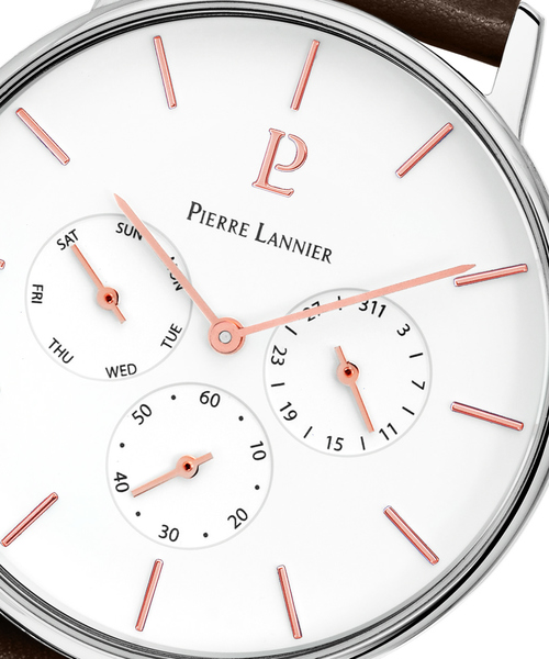 PIERRE LANNIER(ピエール・ラニエ)の「【PIERRELANNIER】マルチファンクション レザーベルトウォッチ P208G・P209F(アナログ腕時計・メンズ・ホワイト/ブラック・フリー)」の6枚目の写真