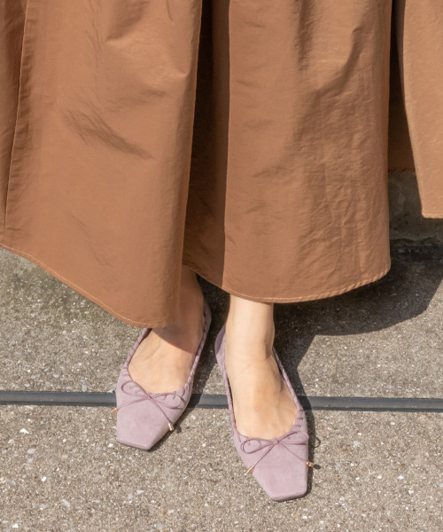 RANDA（ランダ）の「ソフトスクエアトゥリボンフラットパンプス（パンプス・レディース・レオパード/ブラック/ブラウン/ピンク/その他・22.5/23/23.5/24/24.5/25/25.5/22）」の10枚目の写真