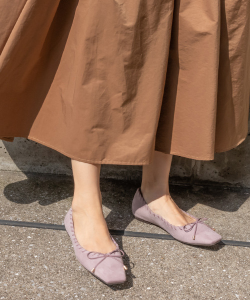 RANDA（ランダ）の「ソフトスクエアトゥリボンフラットパンプス（パンプス・レディース・レオパード/ブラック/ブラウン/ピンク/その他・22.5/23/23.5/24/24.5/25/25.5/22）」の11枚目の写真